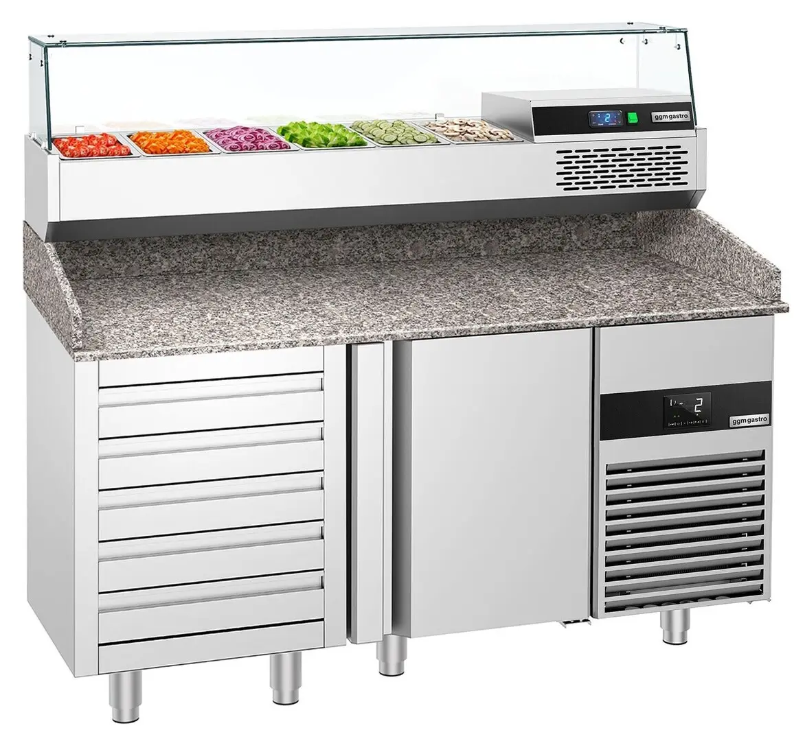 Masa frigorifica pentru pizza GGM Gastro POF158S-EF#AGF154N (Inox)
