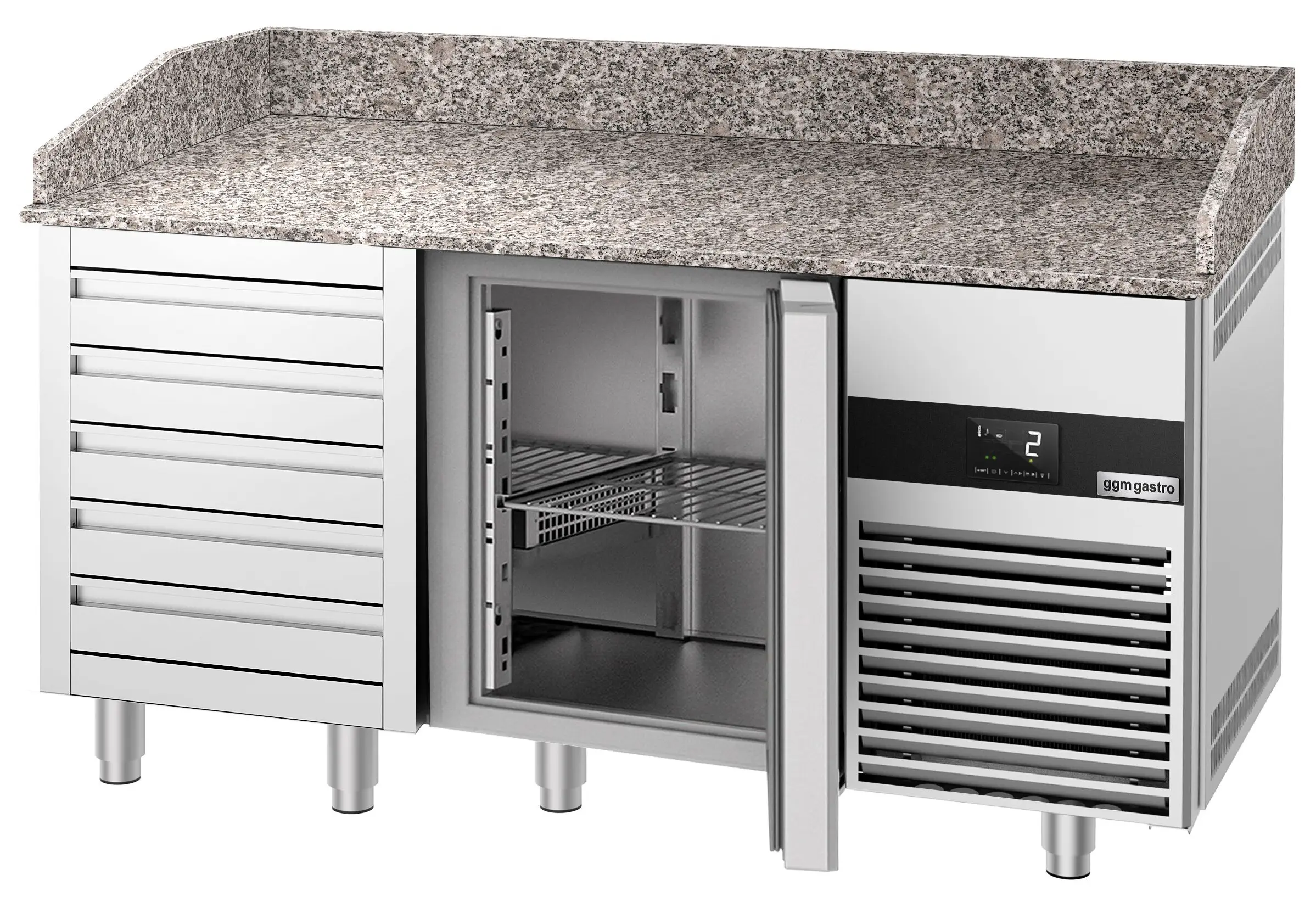 Masa frigorifica pentru pizza GGM Gastro POF158S-EF (Inox) - 4