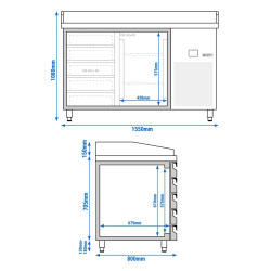 Masa frigorifica pentru pizza GGM Gastro POF158S-EF (Inox) Thumb