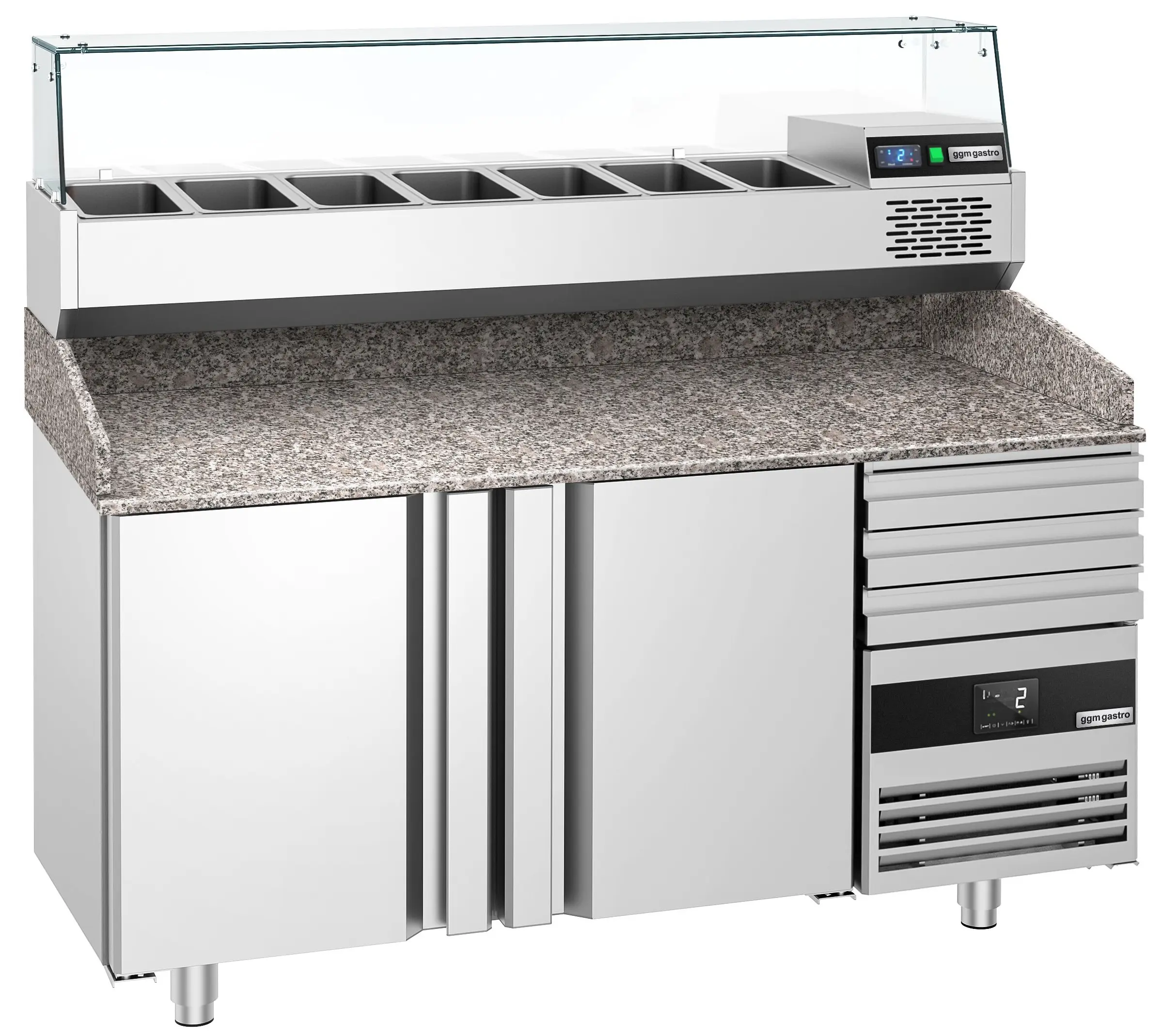 Холодильный стол для пиццы GGM Gastro POF168S-EF#AGF164N (Inox) - 2