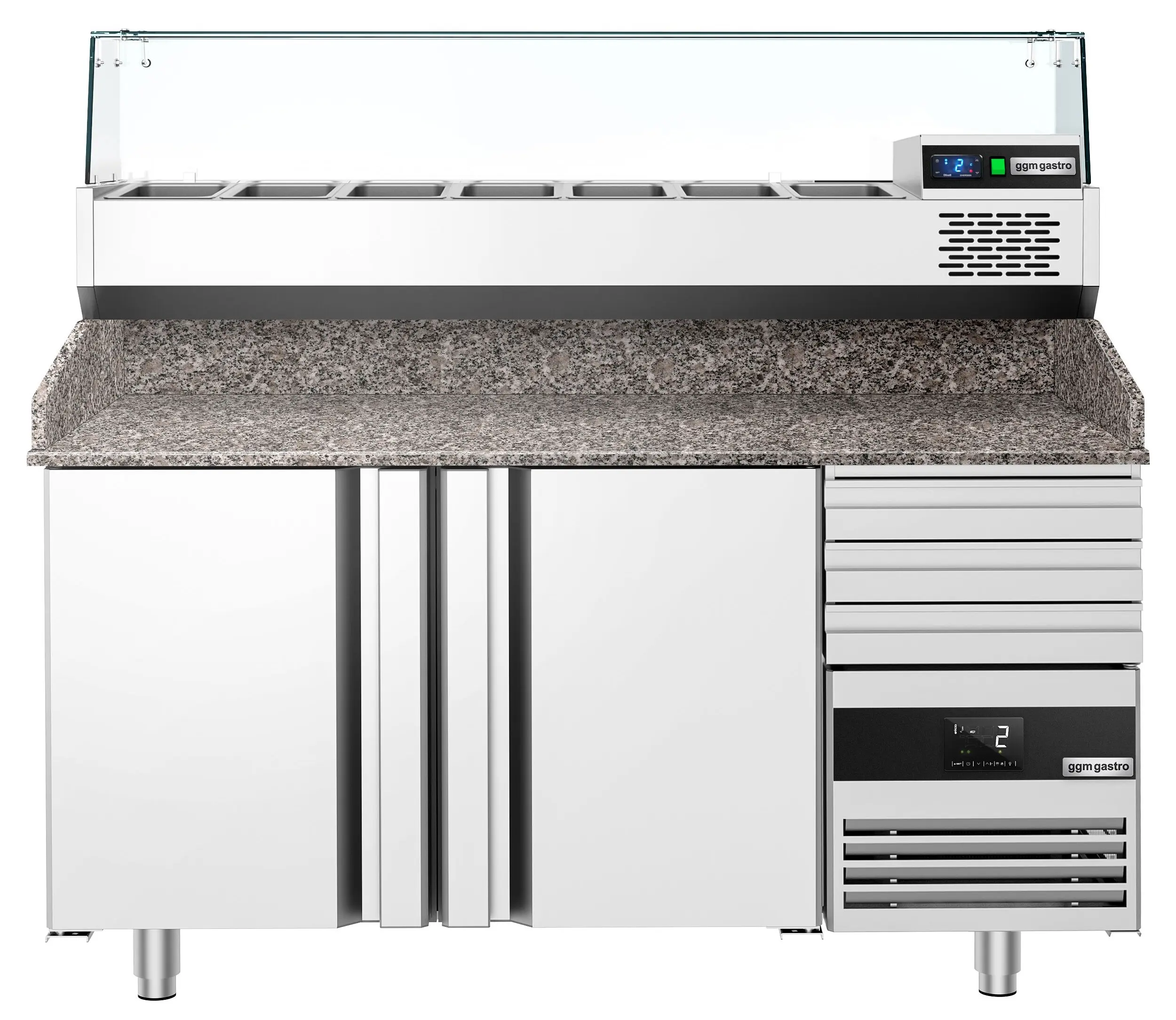 Холодильный стол для пиццы GGM Gastro POF168S-EF#AGF164N (Inox) - 3