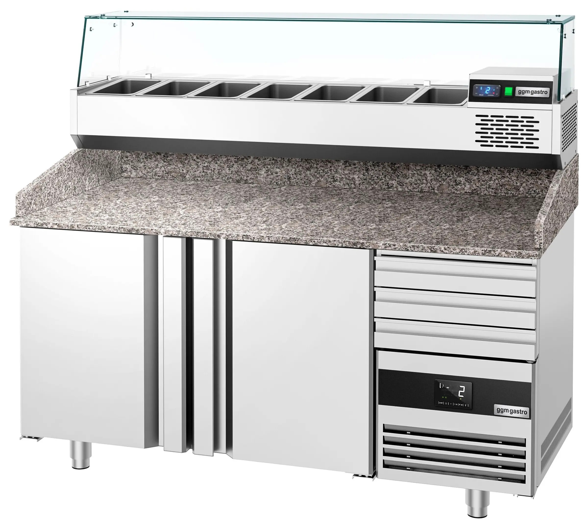 Холодильный стол для пиццы GGM Gastro POF168S-EF#AGF164N (Inox) - 4