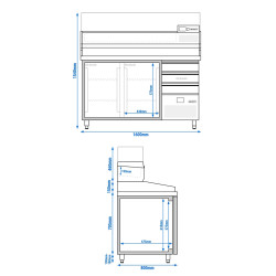 Холодильный стол для пиццы GGM Gastro POF168S-EF#AGF164N (Inox) Thumb