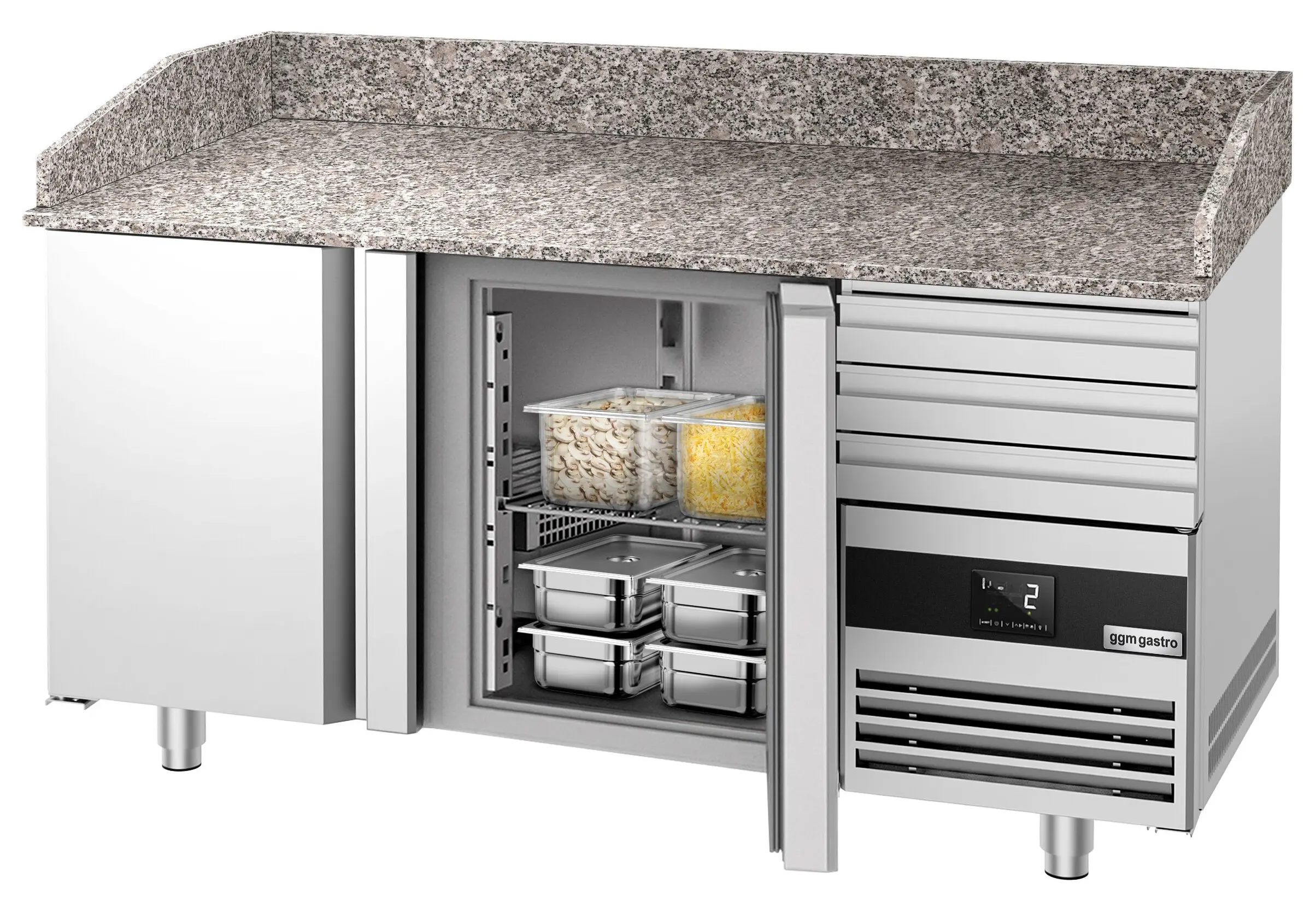 Холодильный стол для пиццы GGM Gastro POF168S-EF (Inox) - 5