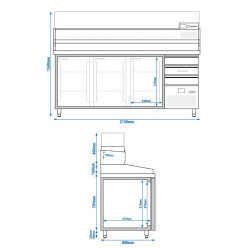 Masa frigorifica pentru pizza GGM Gastro POF2158S-EF#AGF214N (Inox) Thumb