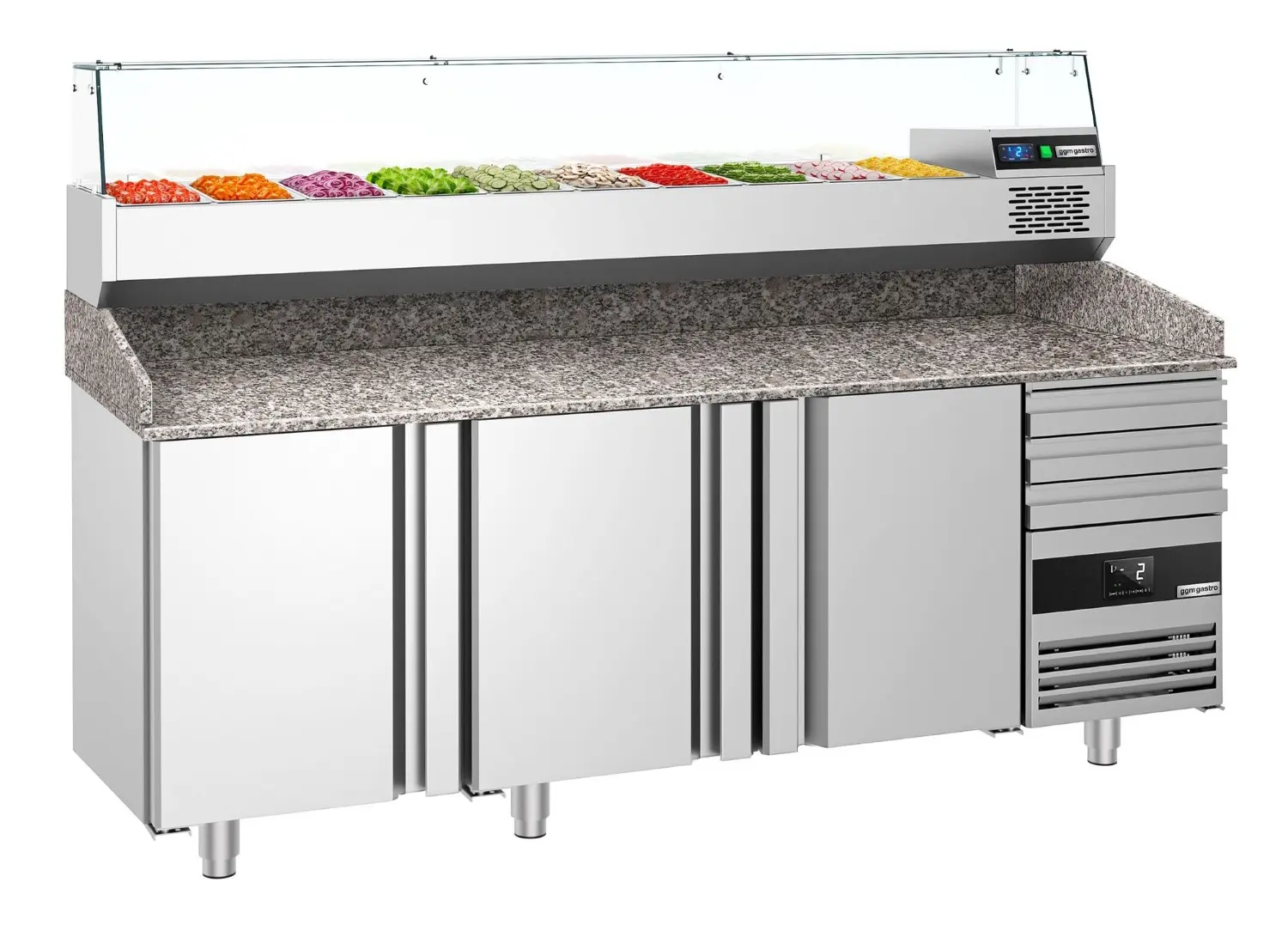 Masa frigorifica pentru pizza GGM Gastro POF2158S-EF#AGF214N (Inox)