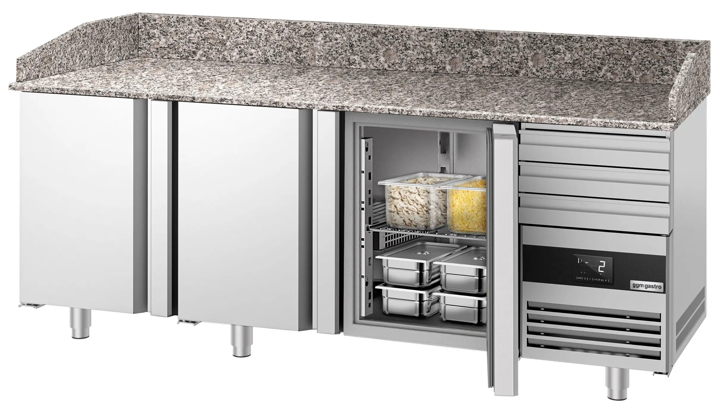 Masa frigorifica pentru pizza GGM Gastro POF2158S-EF (Inox) - 5