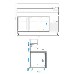 Masa frigorifica pentru pizza GGM Gastro POF218-EF#AGF204N (Inox) Thumb