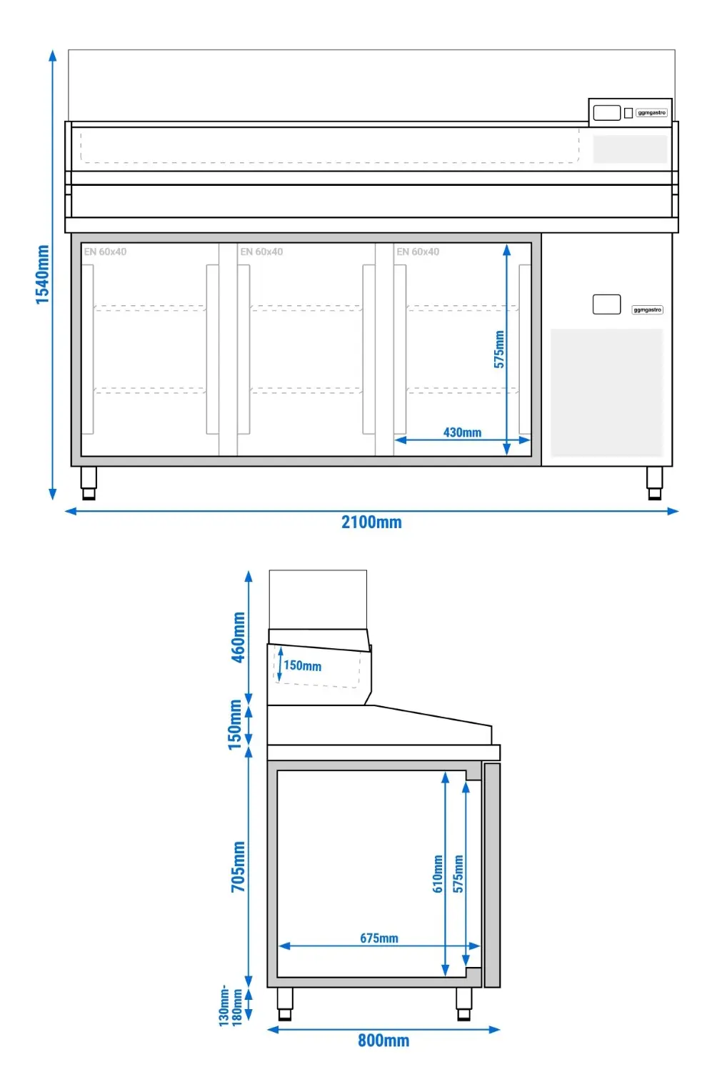 Masa frigorifica pentru pizza GGM Gastro POF218-EF#AGF204N (Inox) - 7