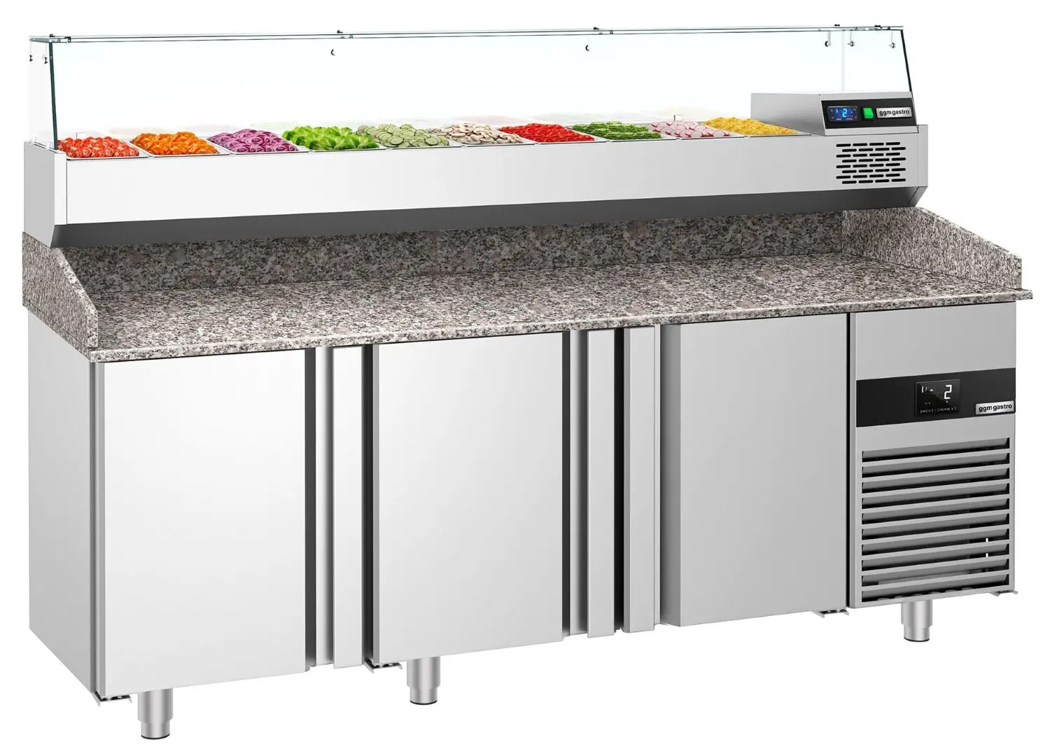 Masa frigorifica pentru pizza GGM Gastro POF218-EF#AGF204N (Inox)