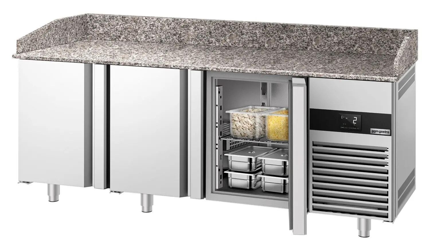 Masa frigorifica pentru pizza GGM Gastro POF218-EF (Inox) - 5
