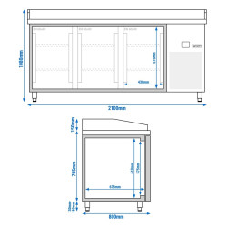 Masa frigorifica pentru pizza GGM Gastro POF218-EF (Inox) Thumb