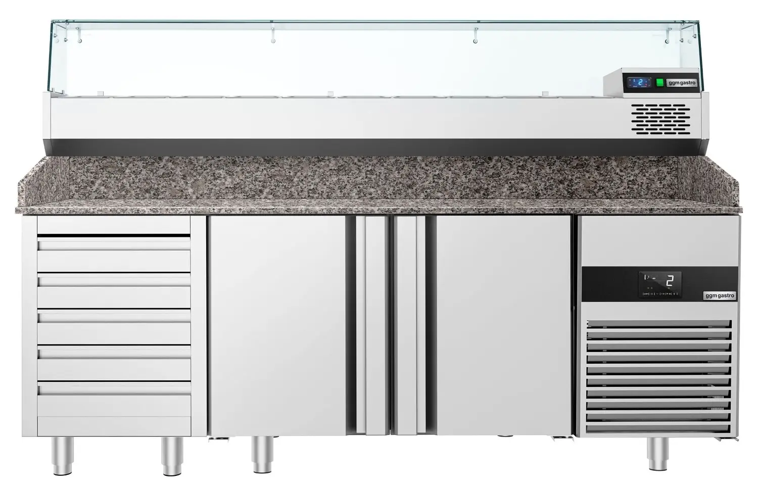 Masa frigorifica pentru pizza GGM Gastro POF218S-EF#AGF204N (Inox) - 2