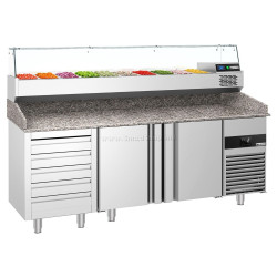 Masa frigorifica pentru pizza GGM Gastro POF218S-EF#AGF204N (Inox)