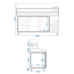 Masa frigorifica pentru pizza GGM Gastro POF218S-EF#AGF204N (Inox) Thumb