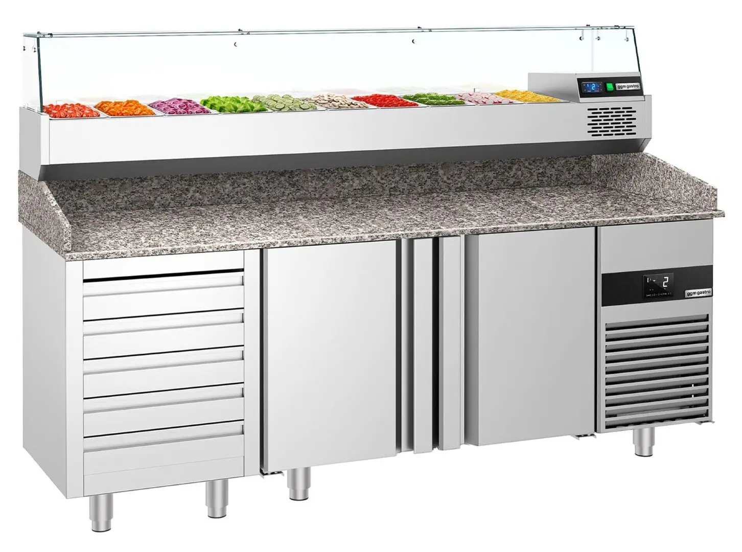 Masa frigorifica pentru pizza GGM Gastro POF218S-EF#AGF204N (Inox)
