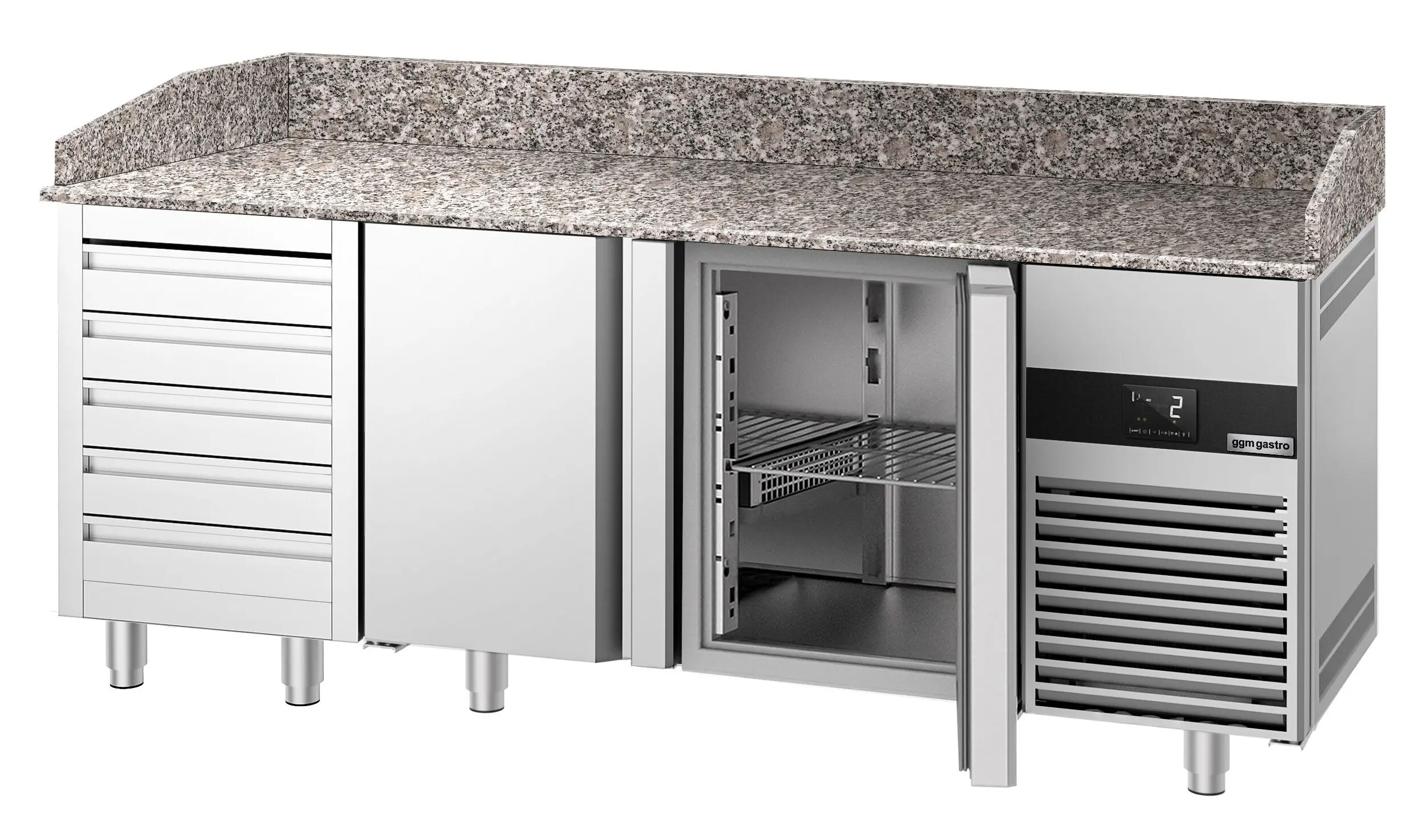 Masa frigorifica pentru pizza GGM Gastro POF218S-EF (Inox) - 4