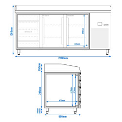 Masa frigorifica pentru pizza GGM Gastro POF218S-EF (Inox) Thumb