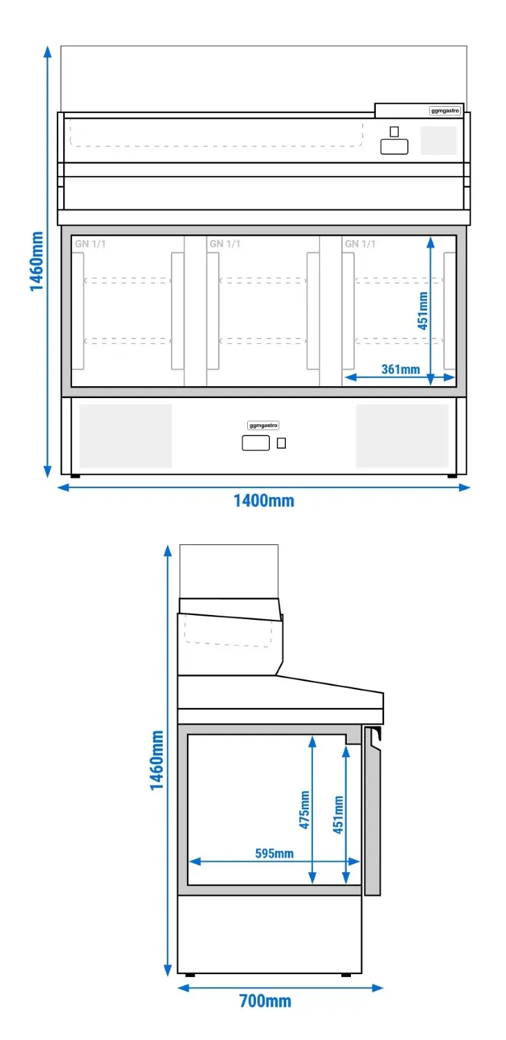 Masa frigorifica pentru pizza GGM Gastro POG147ND#AGG143ND#07 (Inox) - 7