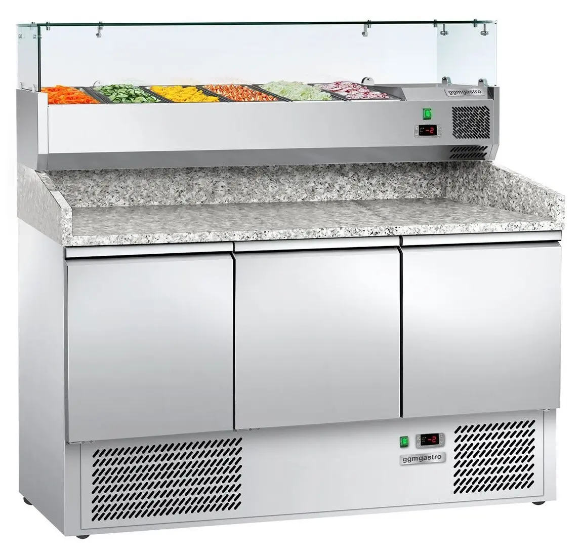 Masa frigorifica pentru pizza GGM Gastro POG147ND#AGG143ND#07 (Inox)