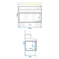 Masa frigorifica pentru pizza GGM Gastro POG147ND#AGS143LND#07 (Inox) Thumb