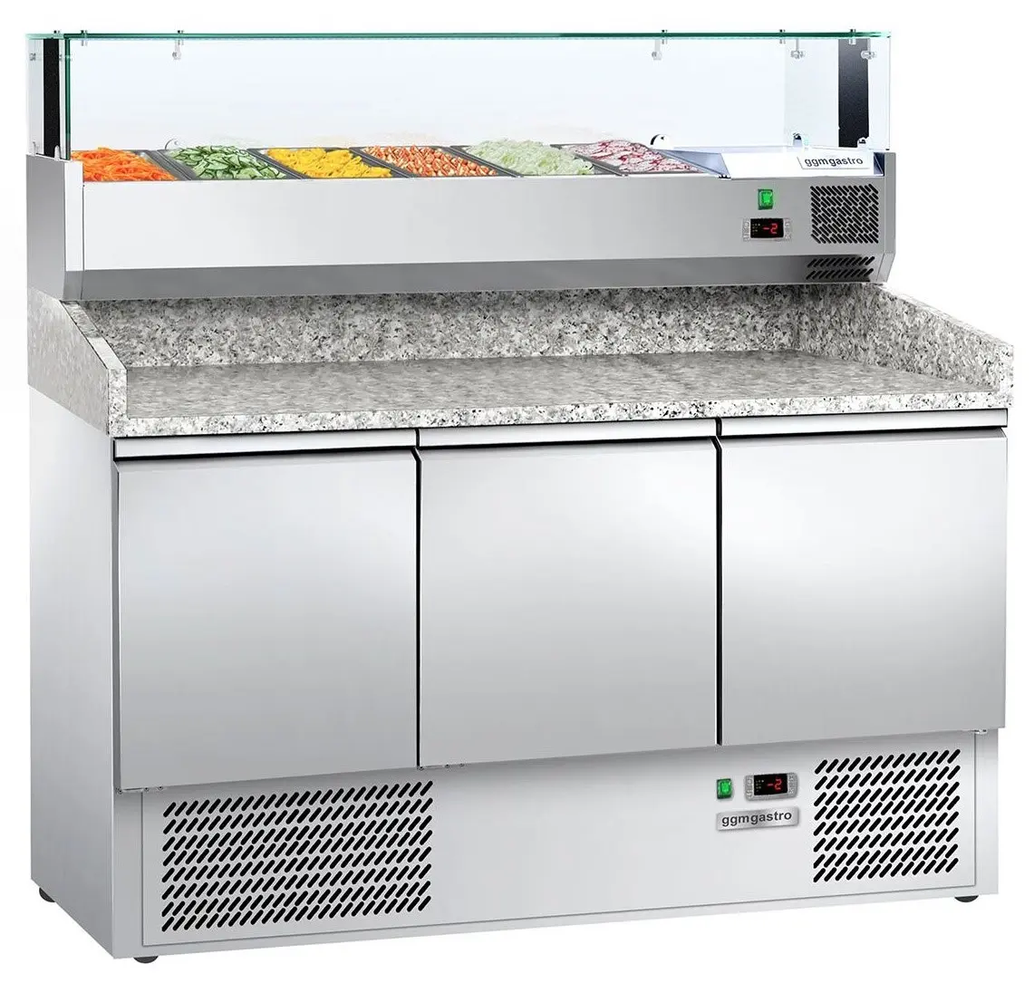 Masa frigorifica pentru pizza GGM Gastro POG147ND#AGS143LND#07 (Inox)