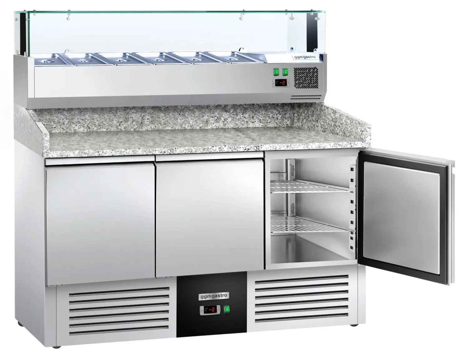 Masa frigorifica pentru pizza GGM Gastro POG147ND#AGS143LND (Inox) - 2