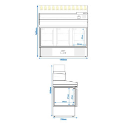 Masa frigorifica pentru pizza GGM Gastro POG147ND#AGS143LND (Inox) Thumb