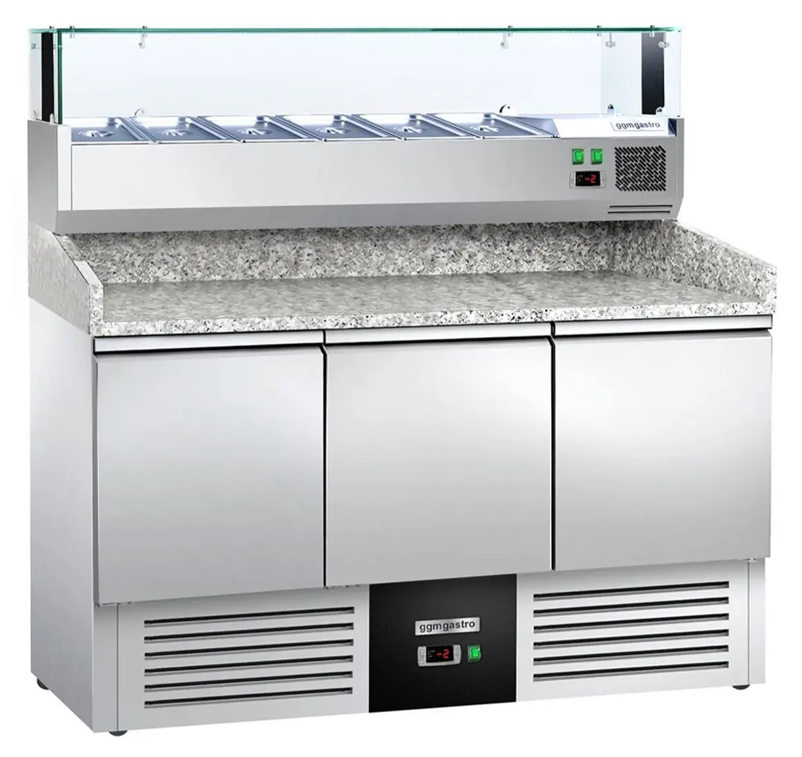 Masa frigorifica pentru pizza GGM Gastro POG147ND#AGS143LND (Inox)