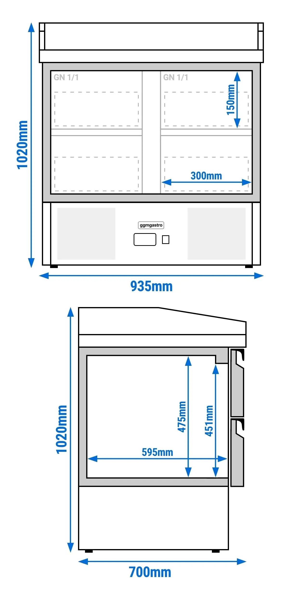 Masa frigorifica pentru pizza GGM Gastro POG97ND#2#SBG1212 (Inox) - 5