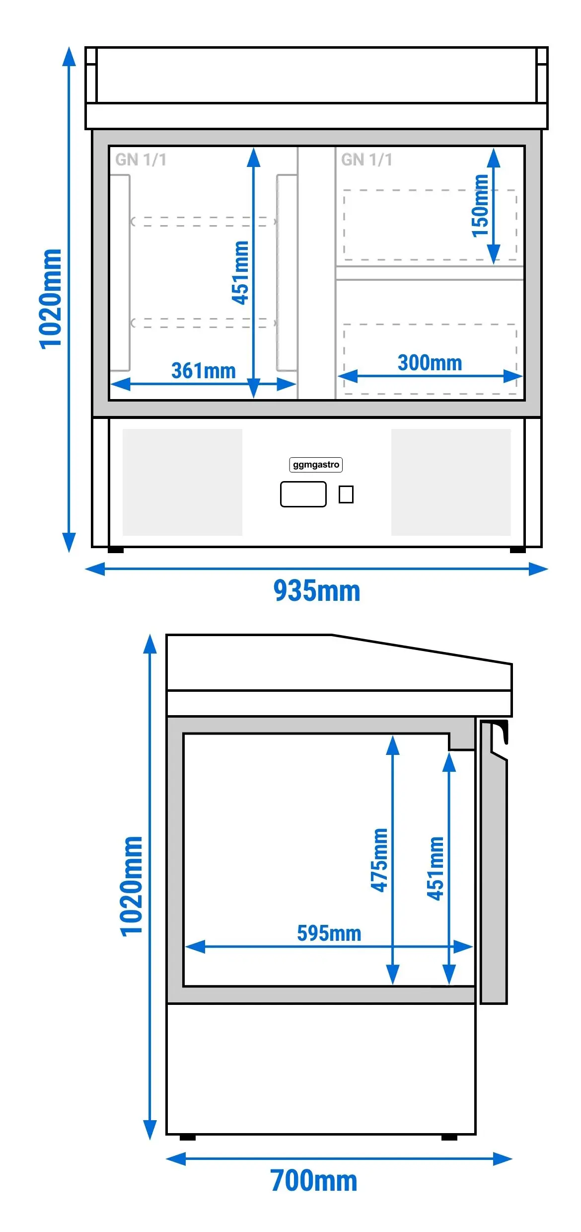 Masa frigorifica pentru pizza GGM Gastro POG97ND#SBG1212#07 (Inox) - 7
