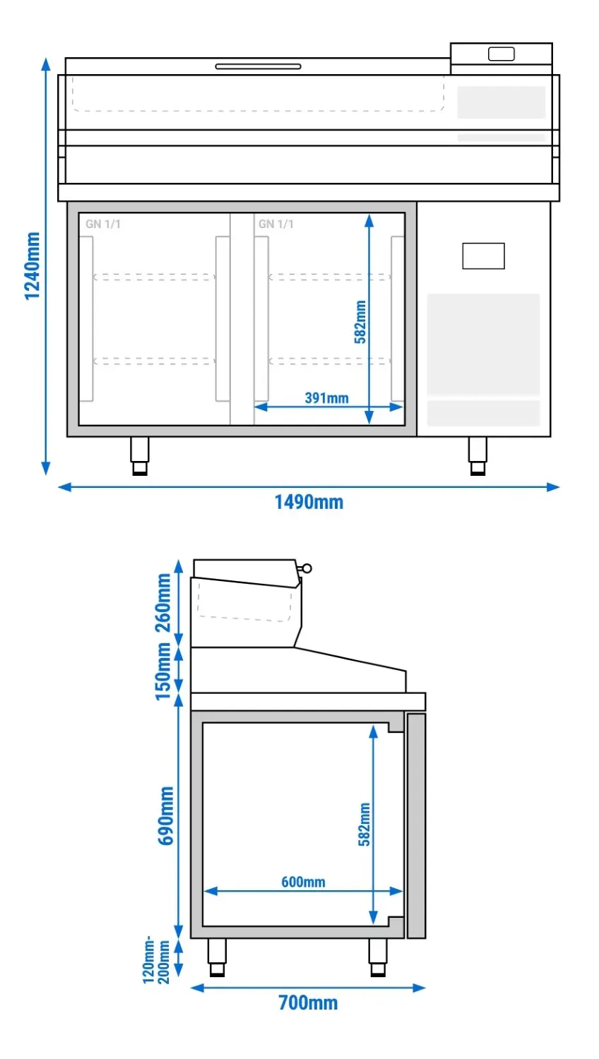 Masa frigorifica pentru pizza GGM Gastro POI157#AEI153 (Inox) - 8
