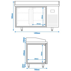 Masa frigorifica pentru pizza GGM Gastro POI157 (Inox) Thumb