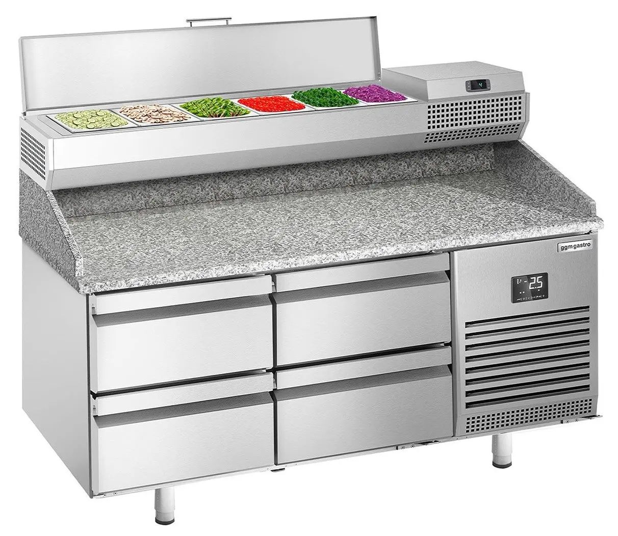 Masa frigorifica pentru pizza GGM Gastro POI157S1212#AEI153 (Inox)