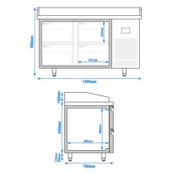 Masa frigorifica pentru pizza GGM Gastro POI157S1212 (Inox) Thumb