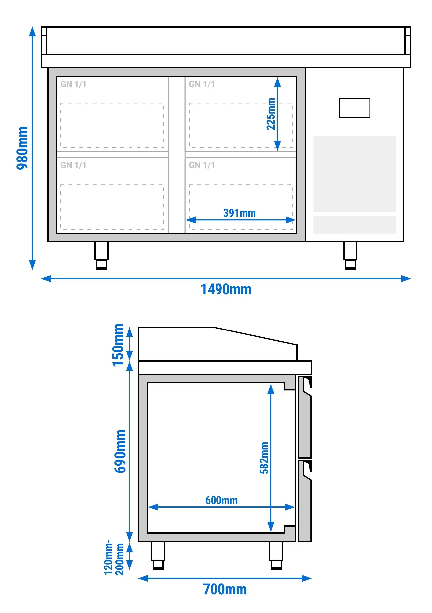 Masa frigorifica pentru pizza GGM Gastro POI157S1212 (Inox) - 8
