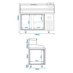 Masa frigorifica pentru pizza GGM Gastro POI157T1S1212#AEI153 (Inox) Thumb