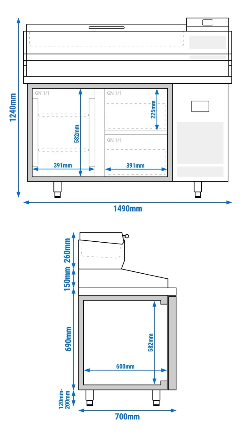 Masa frigorifica pentru pizza GGM Gastro POI157T1S1212#AEI153 (Inox) - 8