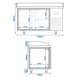 Masa frigorifica pentru pizza GGM Gastro POI157T1S1212 (Inox) Thumb