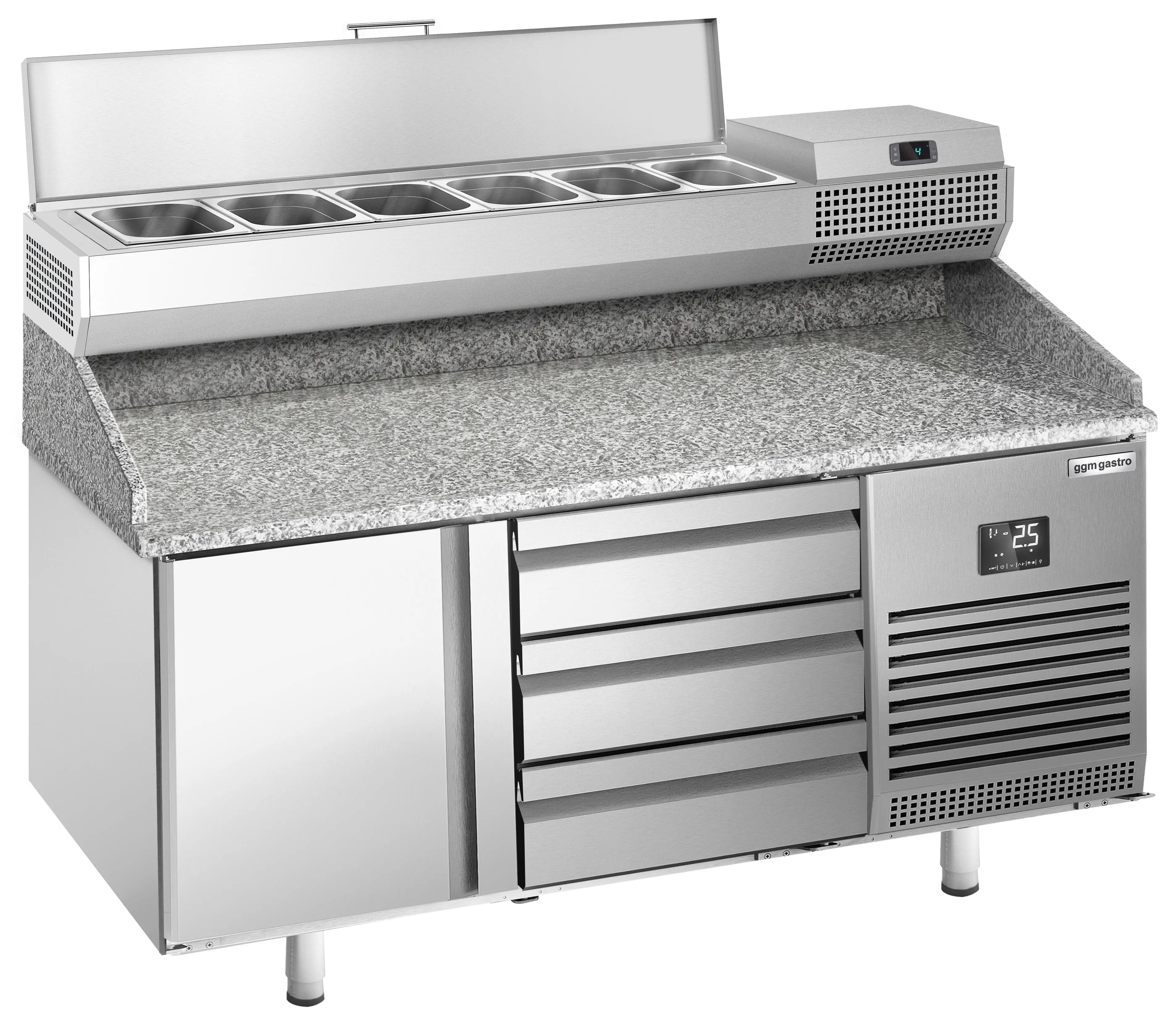 Холодильный стол для пиццы GGM Gastro POI157T1S1313#AEI153 (Inox) - 2