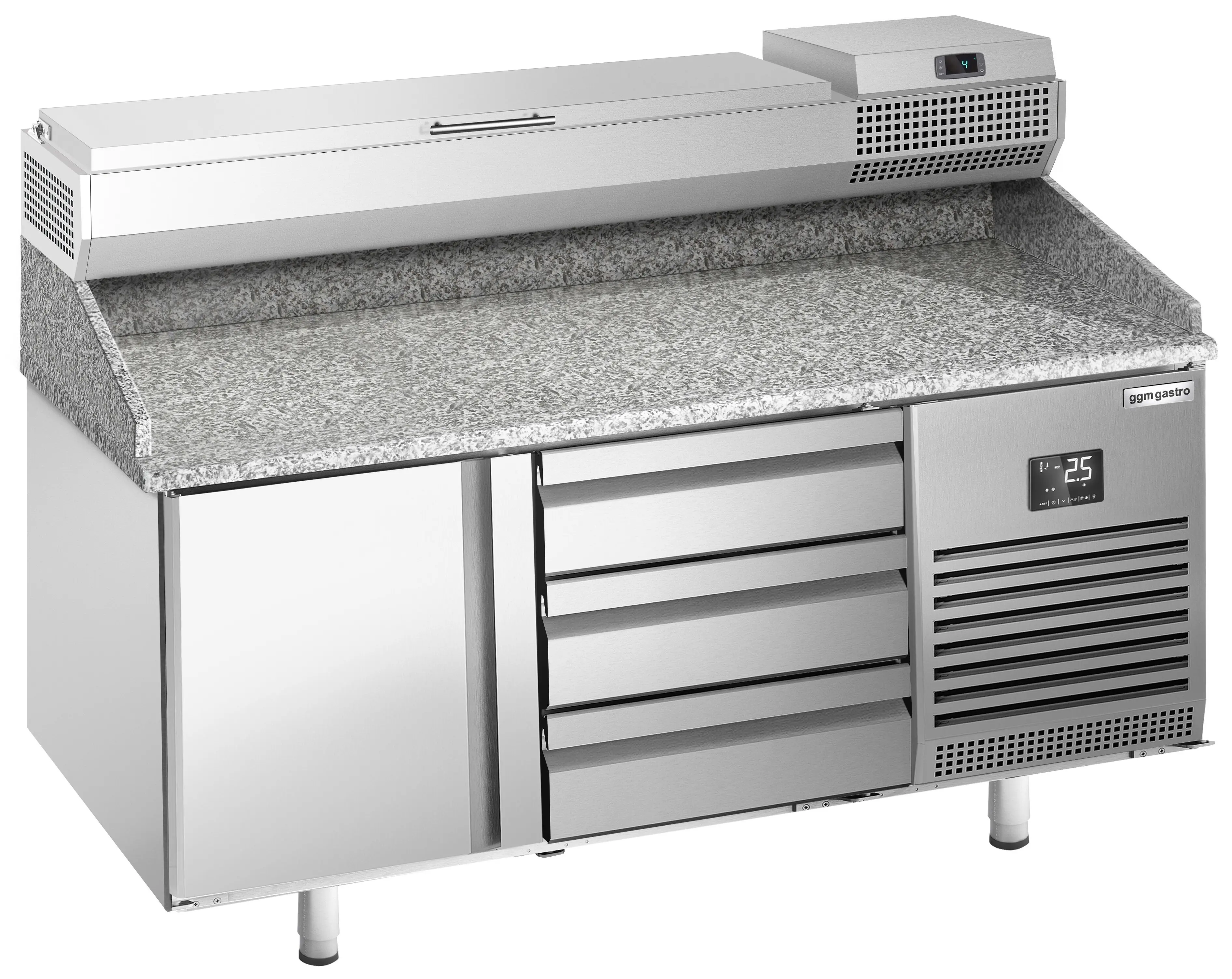 Холодильный стол для пиццы GGM Gastro POI157T1S1313#AEI153 (Inox) - 3