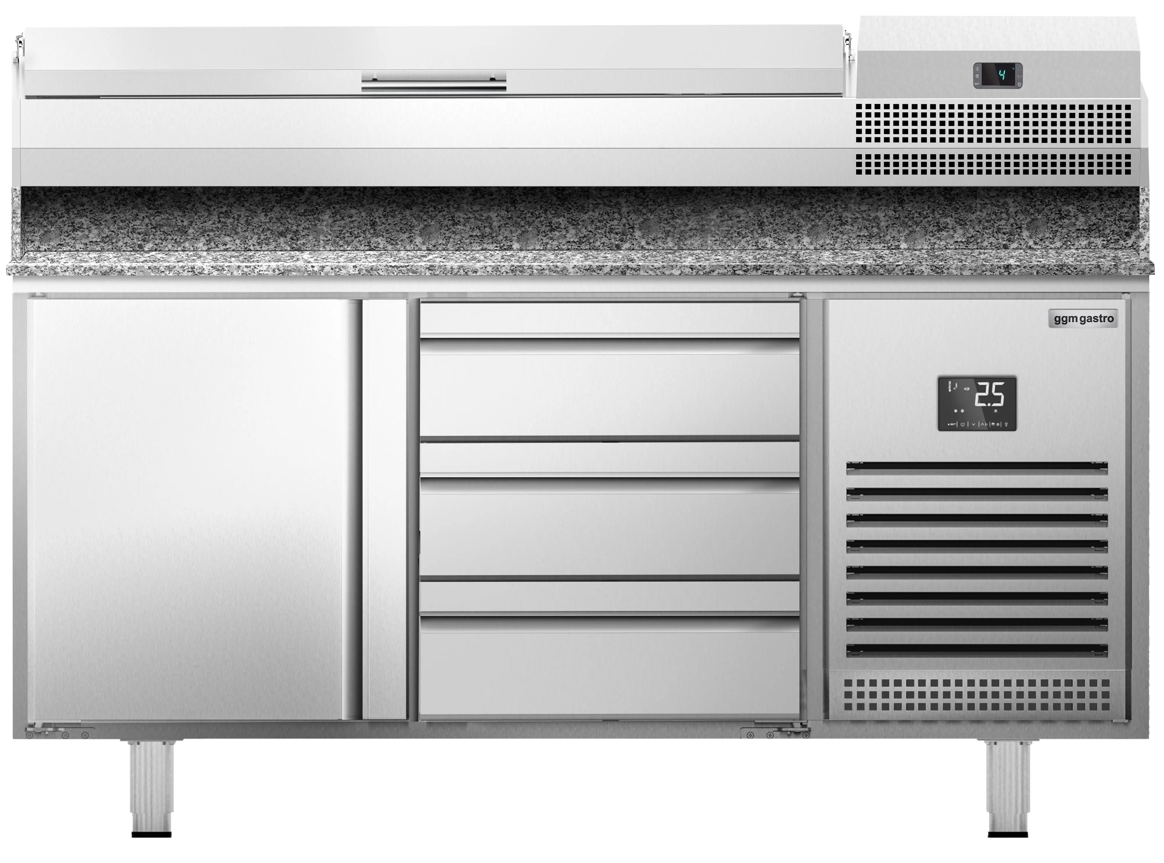 Холодильный стол для пиццы GGM Gastro POI157T1S1313#AEI153 (Inox) - 4