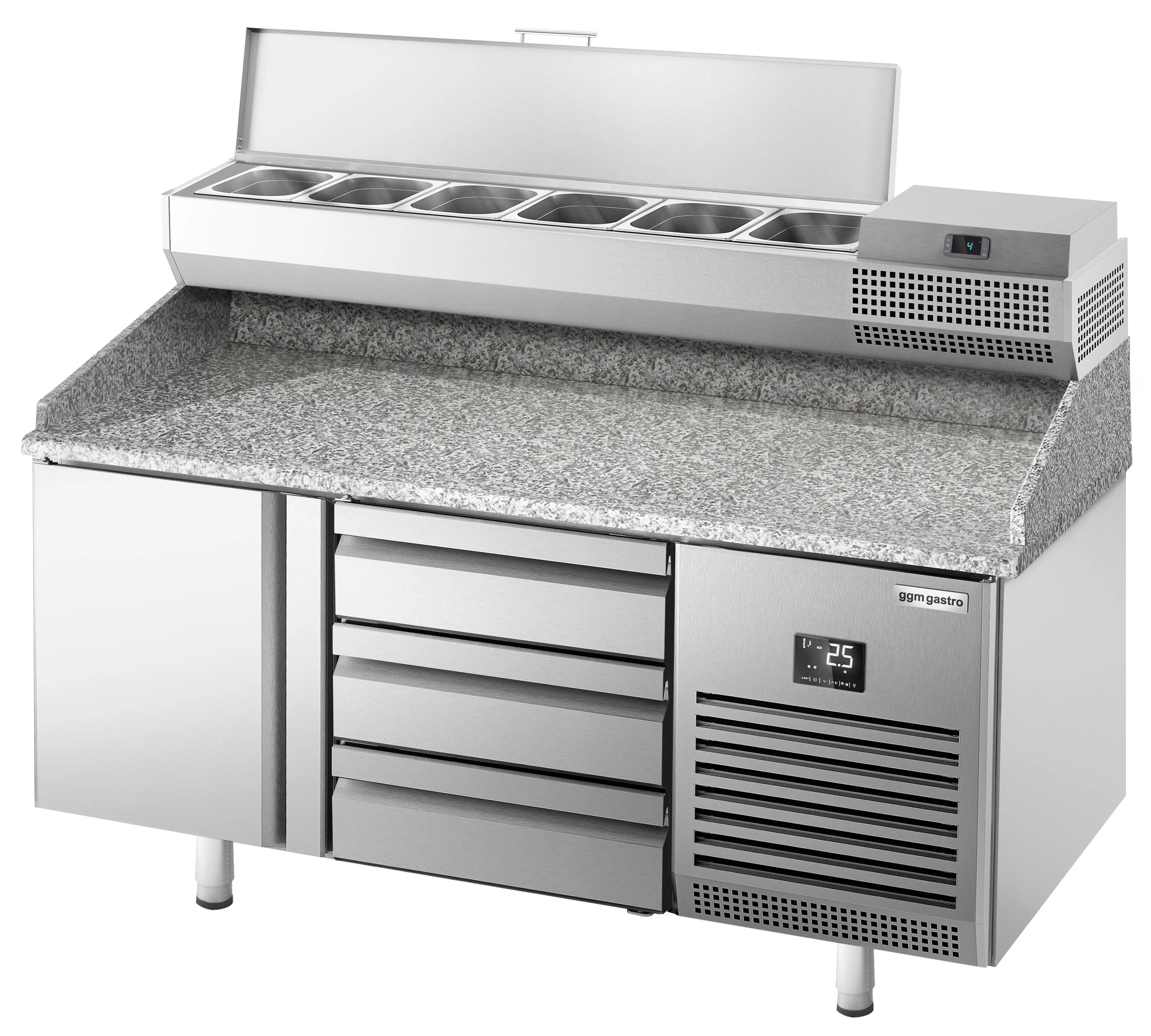 Холодильный стол для пиццы GGM Gastro POI157T1S1313#AEI153 (Inox) - 5