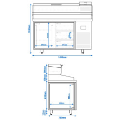 Холодильный стол для пиццы GGM Gastro POI157T1S1313#AEI153 (Inox) Thumb