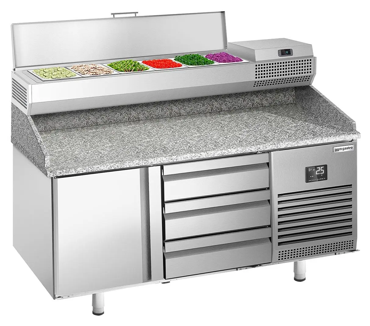 Холодильный стол для пиццы GGM Gastro POI157T1S1313#AEI153 (Inox)