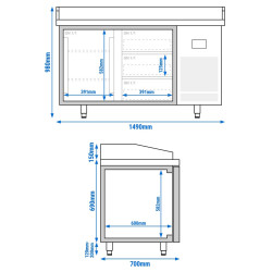 Masa frigorifica pentru pizza GGM Gastro POI157T1S1313 (Inox) Thumb
