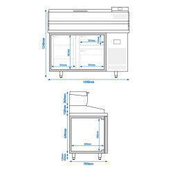 Masa frigorifica pentru pizza GGM Gastro POI157T1S2313#AEI153 (Inox) Thumb