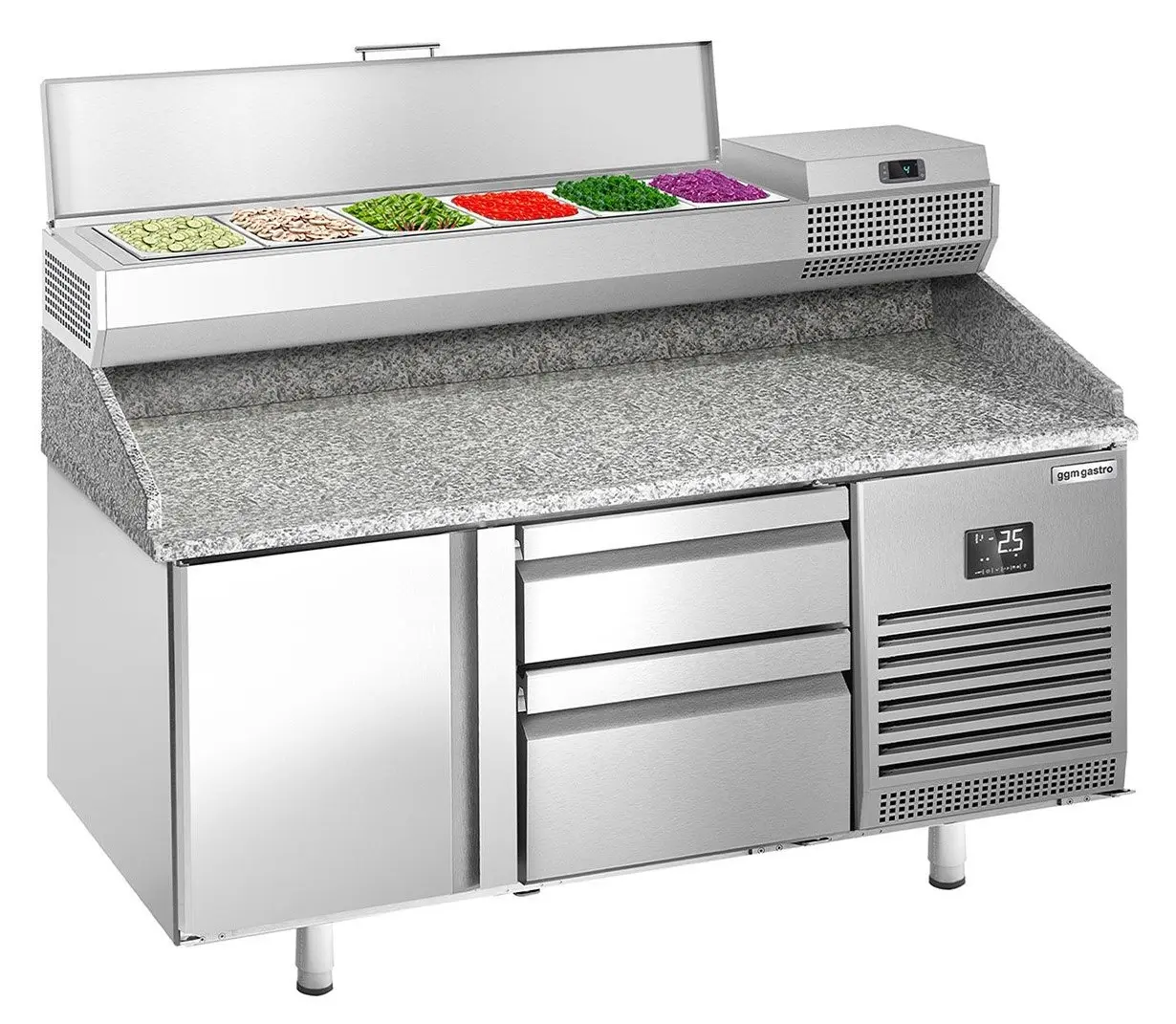 Masa frigorifica pentru pizza GGM Gastro POI157T1S2313#AEI153 (Inox)