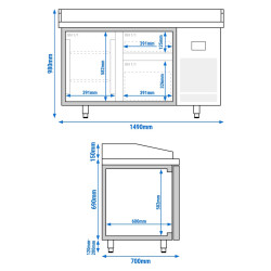 Masa frigorifica pentru pizza GGM Gastro POI157T1S2313 (Inox) Thumb