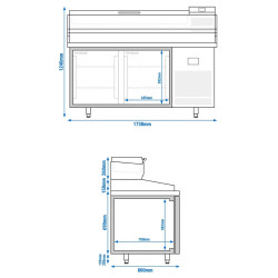 Masa frigorifica pentru pizza GGM Gastro POI178#AEI173 (Inox) Thumb